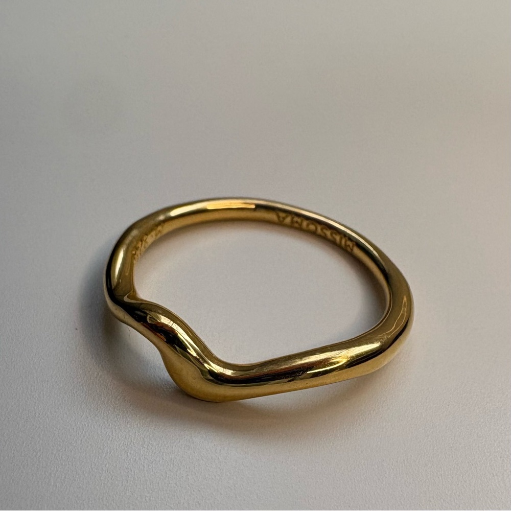 Missoma Molten Wave Stacking Ring, Size 9, Gold - Picture 5 of 12